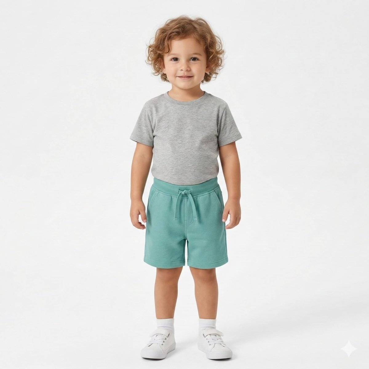 Light Green Childerns Shorts (BG-000424) - nikkers