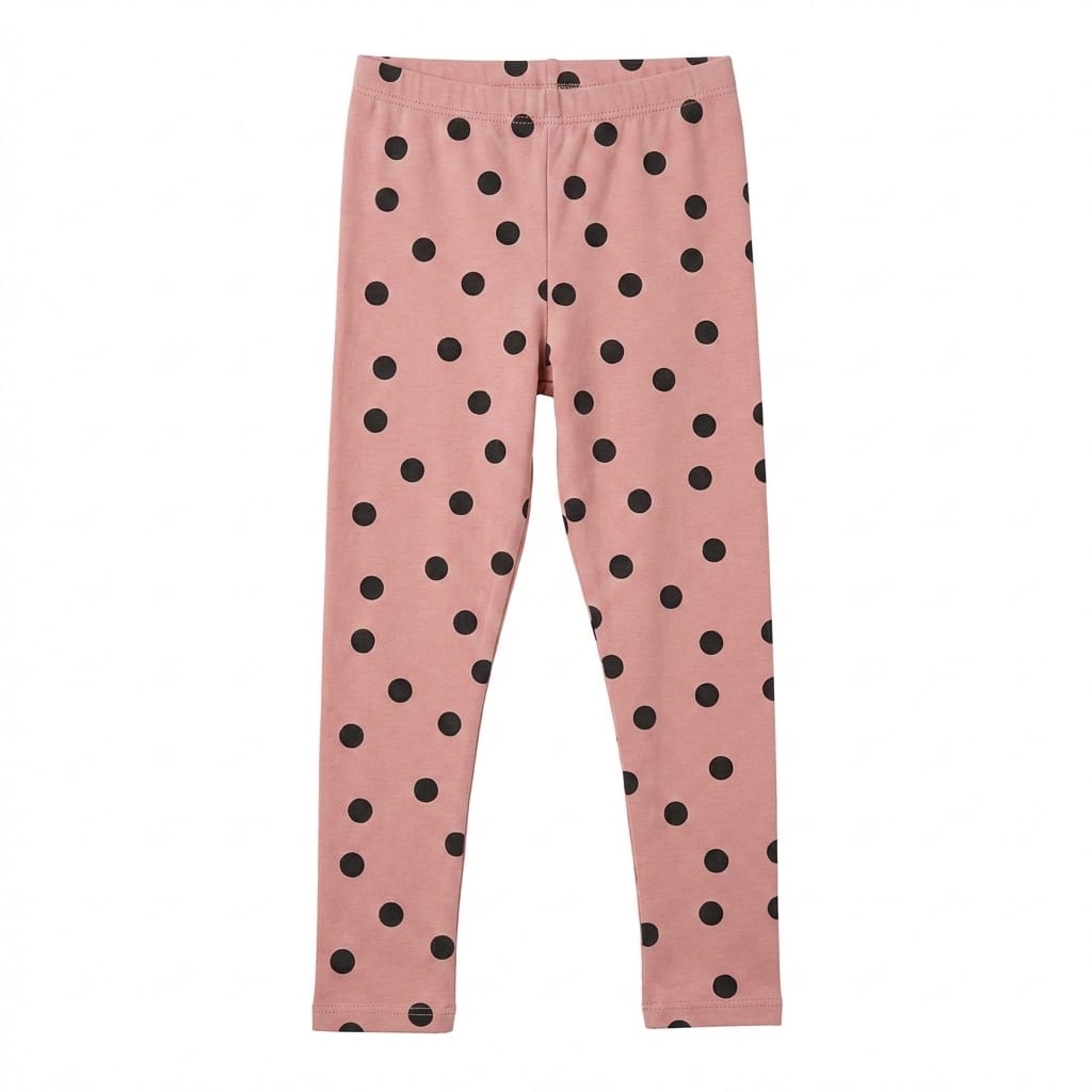 Light Pink Legging with Black Dots (BG-000214) - girl tights