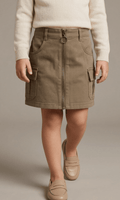 LOSAN DARK GREEN SKIRT FRONT ZIP (BG-000739) - Skirt