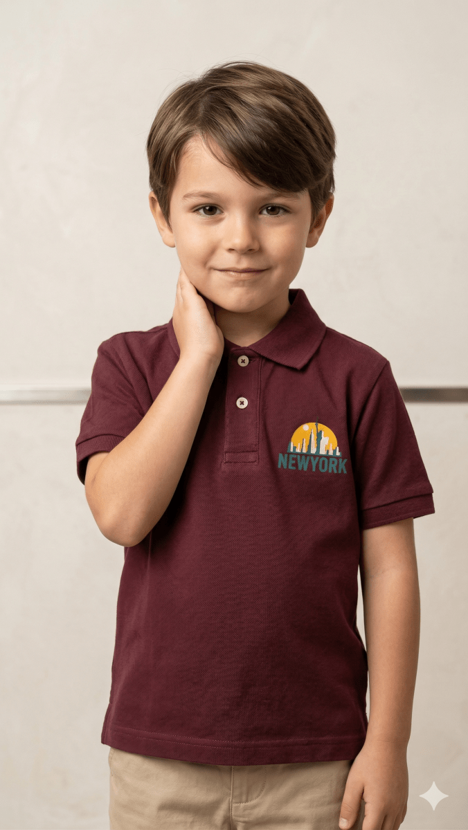 Mahroon Boys Polo Shirt (BG-000430) - polo
