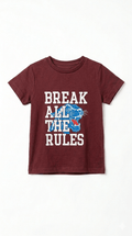 Maroon Tiger Face Print T-Shirt with Graphic Print (BG-000352)
