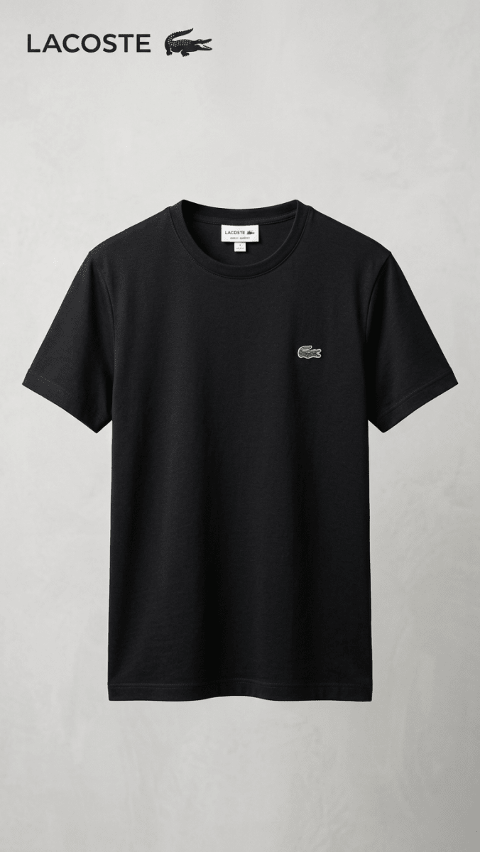 Men’s Luxury Casual Half Sleeve T-Shirt by Lacoste – Black (BG-000631) - men shirts