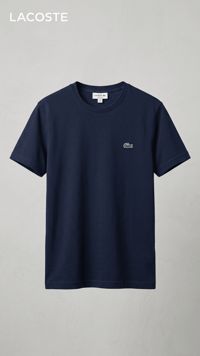 Men’s Luxury Casual Half Sleeve T-Shirt by Lacoste – Navy Blue (BG-000630) - men shirts