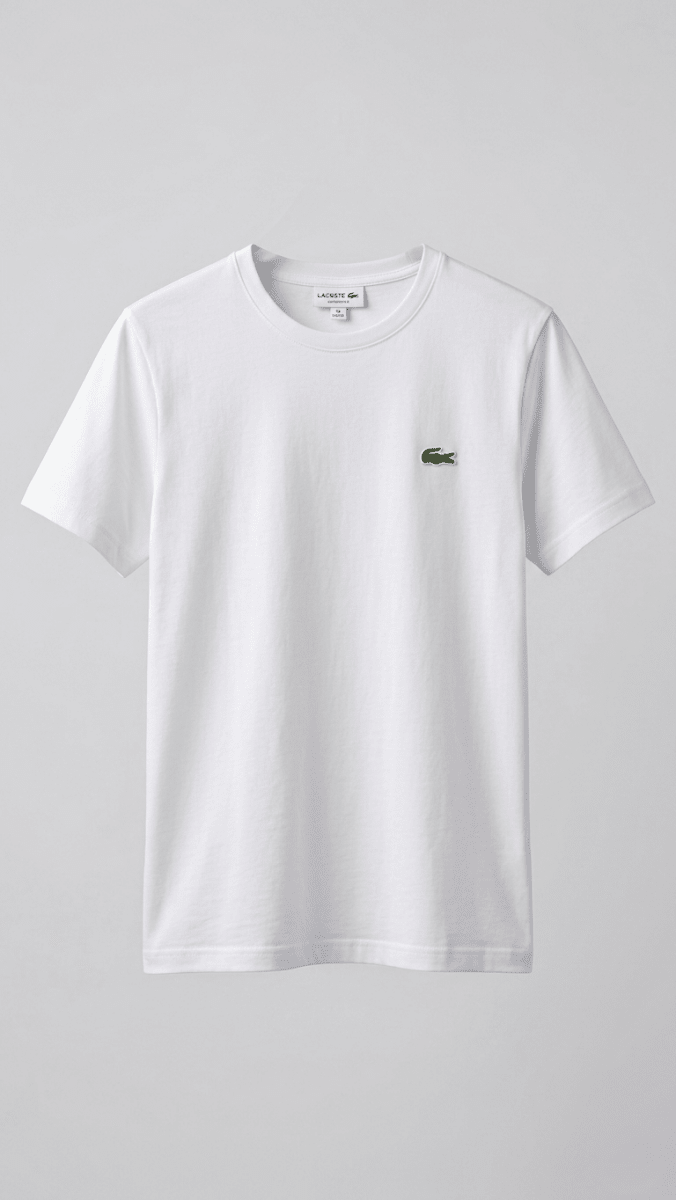 Men’s Luxury Casual Half Sleeve T-Shirt by Lacoste – White (BG-000627) - men shirts