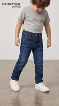 Mid Blue Boys' Slim Fit Jeans (BG-000681) - boys pants