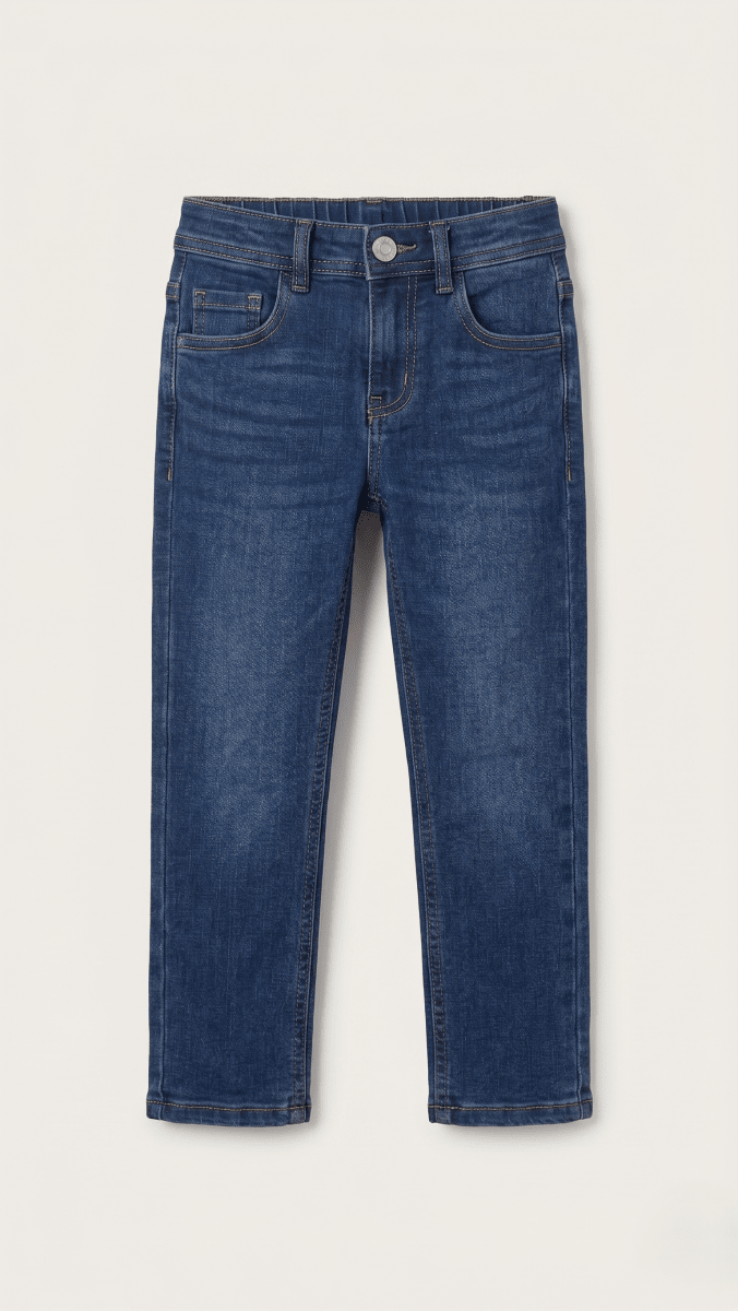 Mid Blue Boys' Slim Fit Jeans (BG-000681) - boys pants