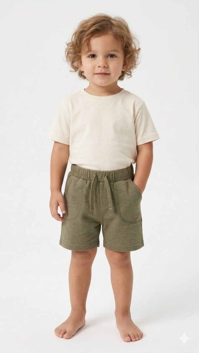 Mingo Sage Green Childerns Shorts (BG-000427) - nikkers