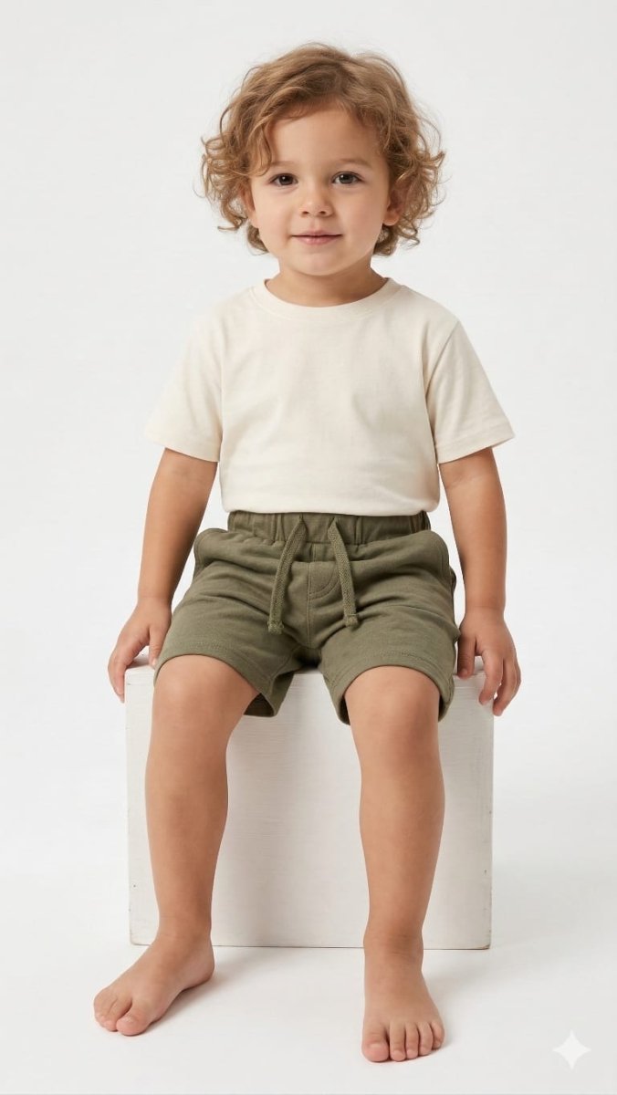 Mingo Sage Green Childerns Shorts (BG-000427) - nikkers