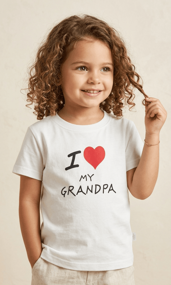 MINNIE MINORS WHITE SHIRT I LOVE MY GRANDPA PRINT (BG-000673) - blouse