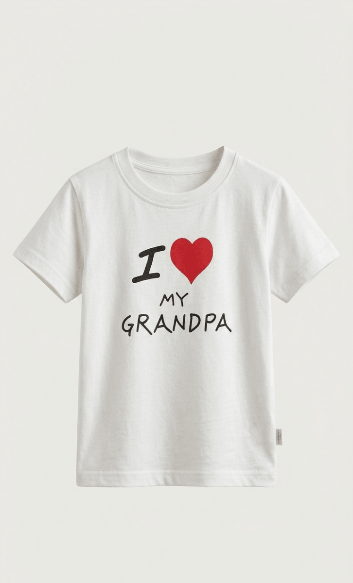 MINNIE MINORS WHITE SHIRT I LOVE MY GRANDPA PRINT (BG-000673) - blouse
