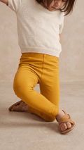 Mustard Yellow Kids' Leggings-Summer (BG-000616) - girl tights