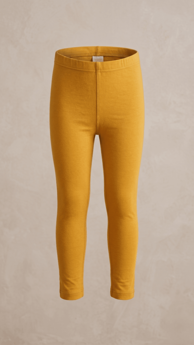 Mustard Yellow Kids' Leggings-Summer (BG-000616) - girl tights
