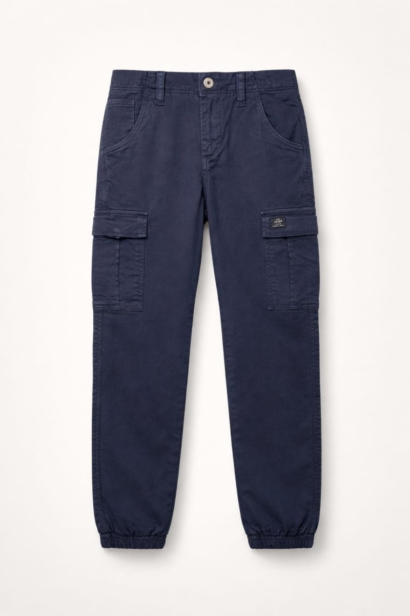 Navy Blue Long Cargo Pant (BG-000369) - boys pants