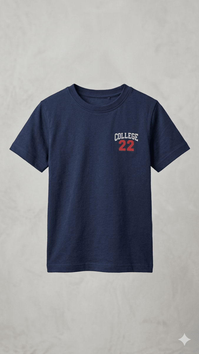 NAVY BLUE SHIRT COLLEGE 22 (BG-000594) - boy tshirt