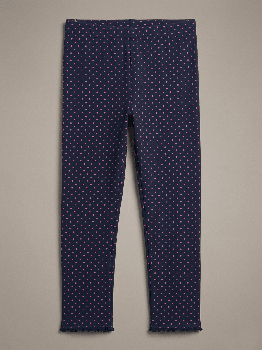 NAVY BLUE TIGHTS WITH PINK DOTS (BG-000785) - girl tights