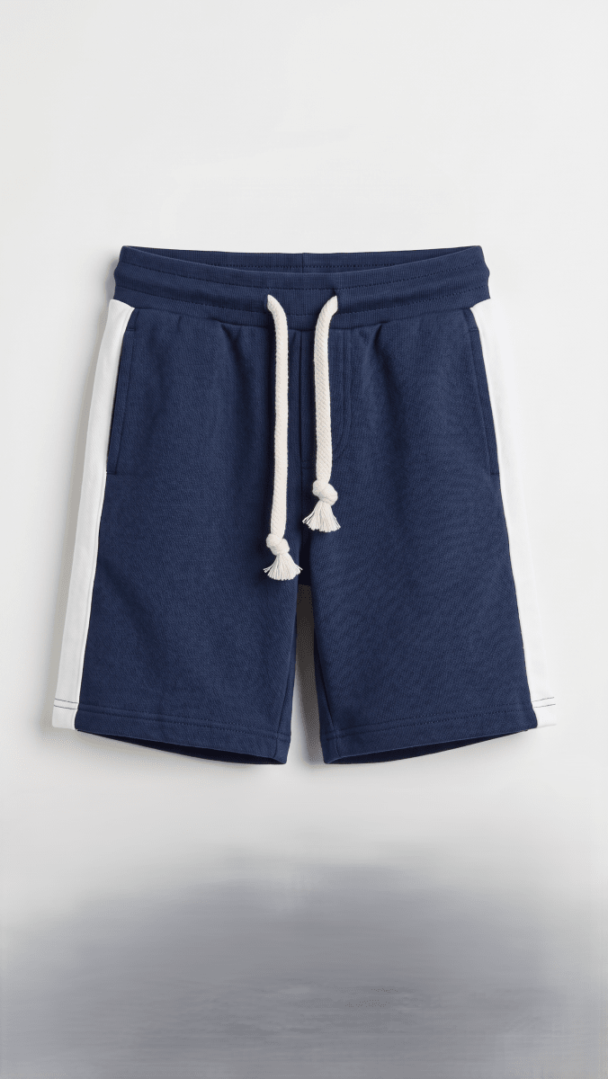 Navy Blue & White Side Stripe Shorts Boys (BG-000685)
