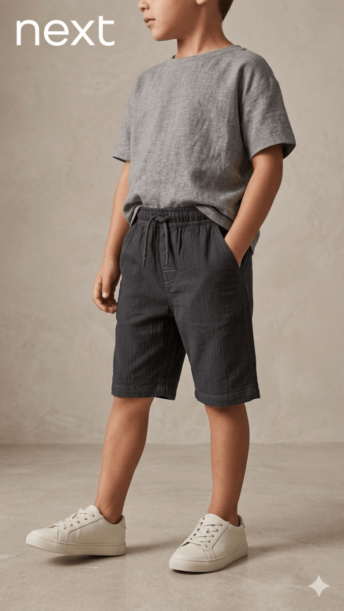 NEXT KNITTED NAVY BLUE SHORTS (BG-000600) - nikkers