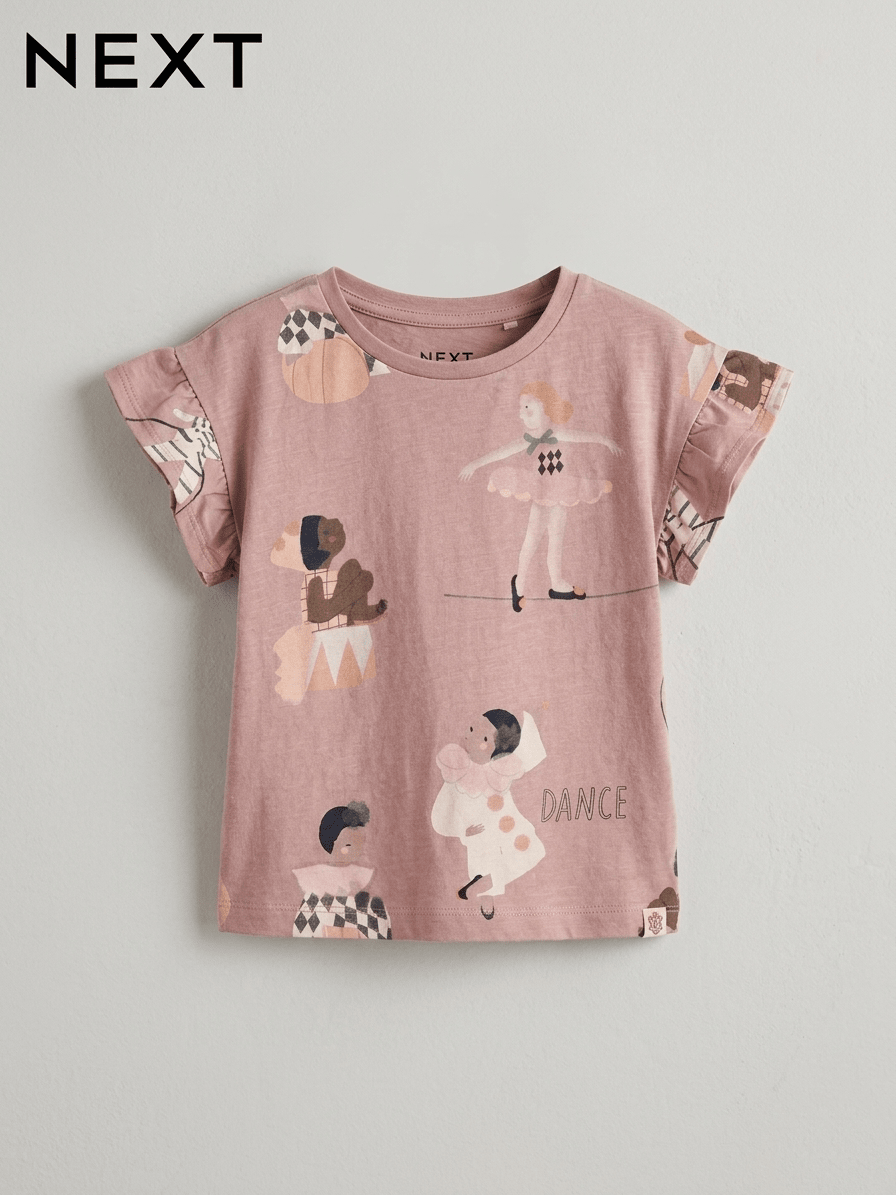 NEXT PINK BLOUSE WITH DANCING CHARACTERS (BG-000761) - blouse