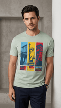 NYC Liberty Triptych Multi-Color Poster Art (BG-000656) - men shirts