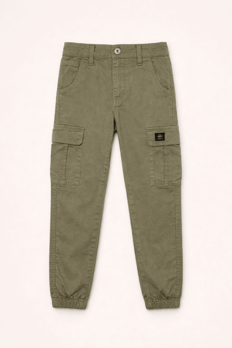 Olive Green 6 Pocket Jogger Pant (BG-000364) - boys pants