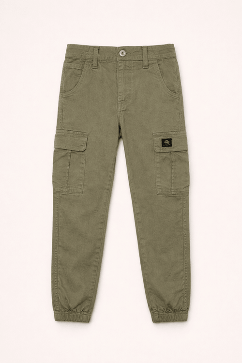 Olive Green 6 Pocket Jogger Pant (BG-000364) - boys pants