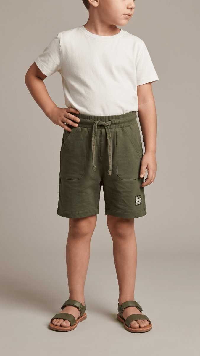 Olive Green Shorts Boys (BG-000684) - nikkers