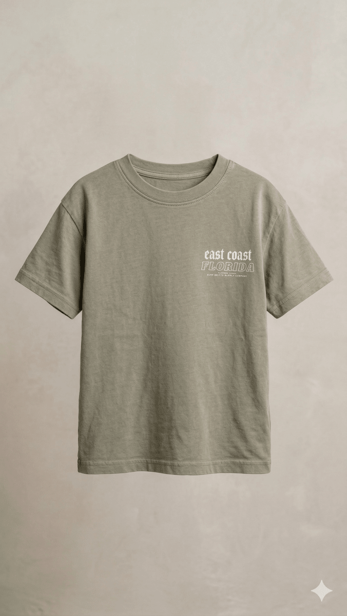 olive green with east coast florida BG-000456 - boy tshirt