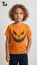 Orange with Black Face (BG-000484) - boy tshirt