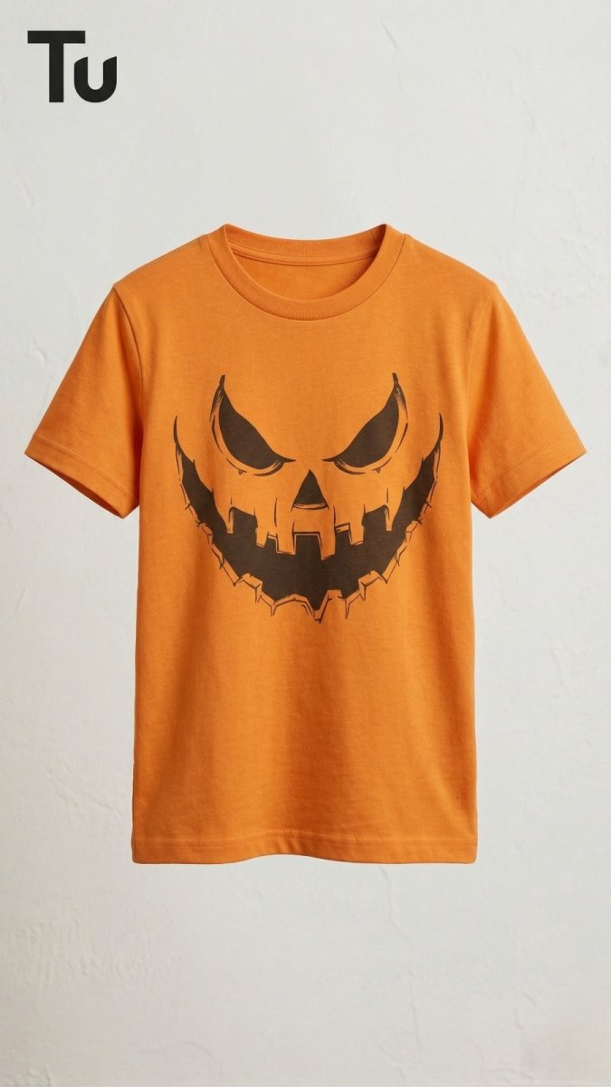 Orange with Black Face (BG-000484) - boy tshirt