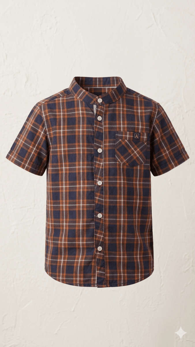 OSHKOSH BROWN CASUAL SHIRT HALF SLEEVES (BG-000686)