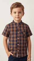 OSHKOSH BROWN CASUAL SHIRT HALF SLEEVES (BG-000686)