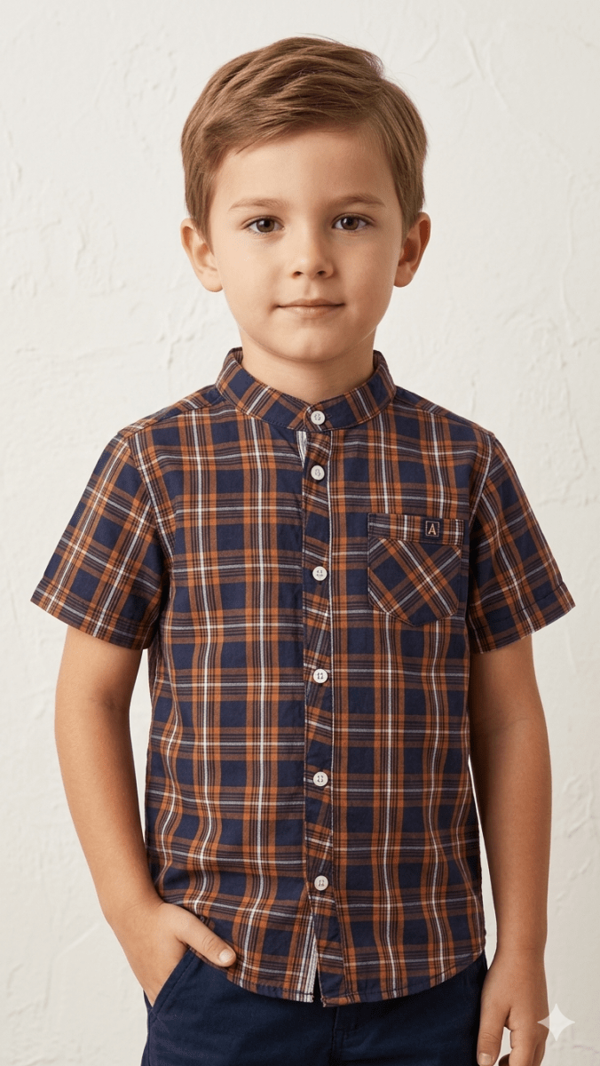 OSHKOSH BROWN CASUAL SHIRT HALF SLEEVES (BG-000686)