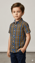 OSHKOSH YELLOW AND BLUE CASUAL SHIRT HALF SLEEVES (BG-000689) - boy tshirt