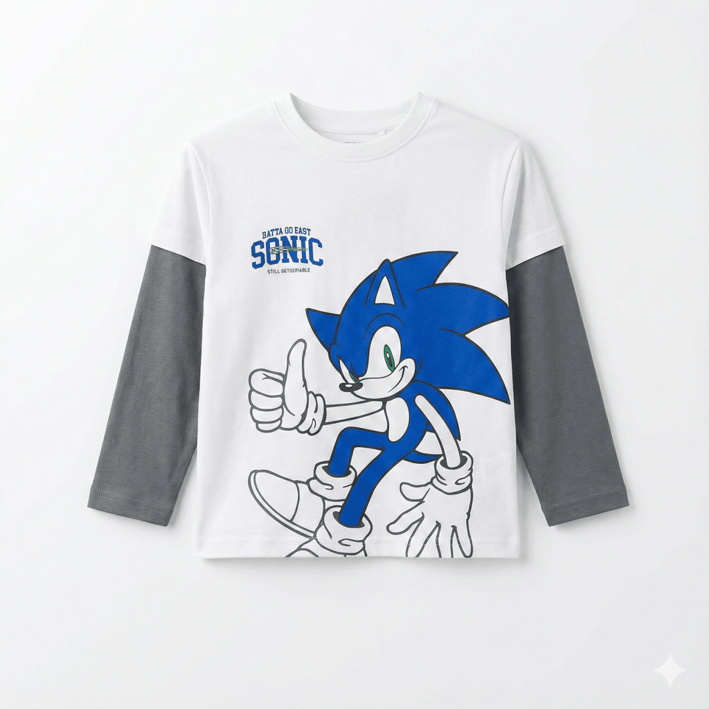 Ovs kids long sleeved t-shirt with sonic the hedgehog print (BG-000107)