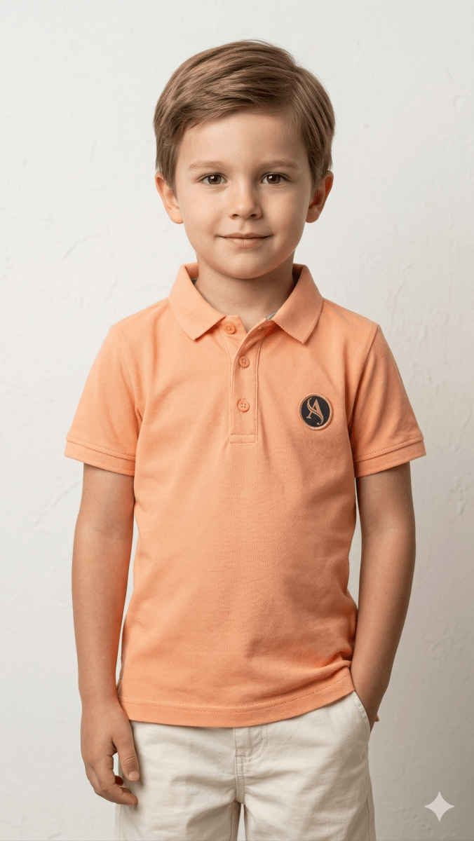 peach polo with chest A BG-000477 - polo