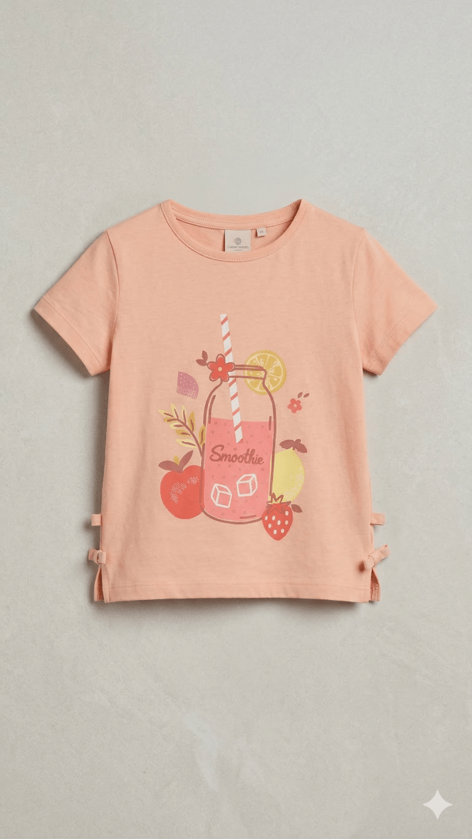 peach with smoothie drink BG-000452 - blouse