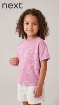 Pink Smiley Flower All-Over Print Blouse (BG-000623) - blouse