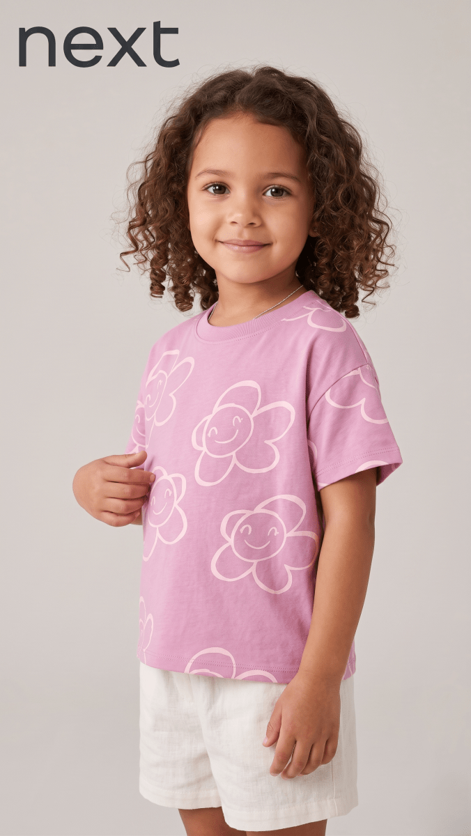 Pink Smiley Flower All-Over Print Blouse (BG-000623) - blouse