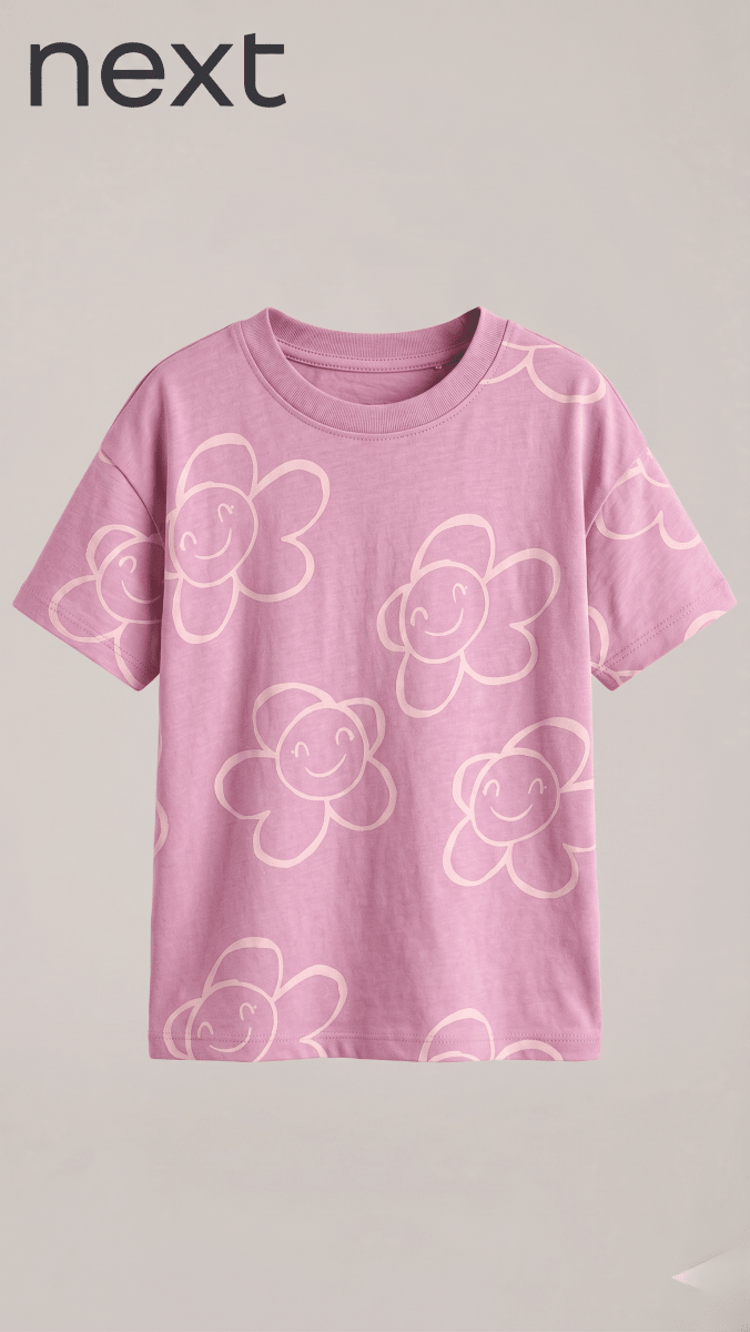 Pink Smiley Flower All-Over Print Blouse (BG-000623) - blouse