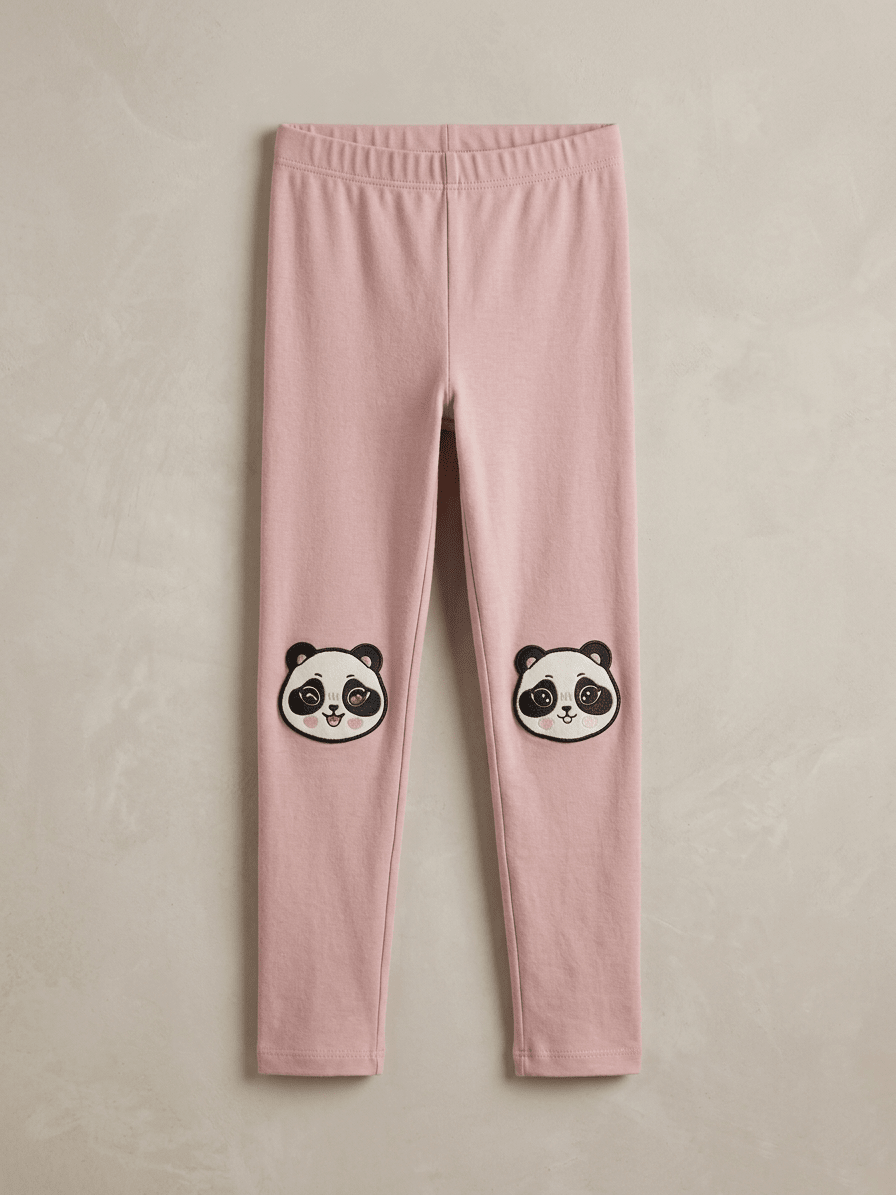 PINK TIGHTS WITH PANDA PRINT ON FOOT (BG-000804)