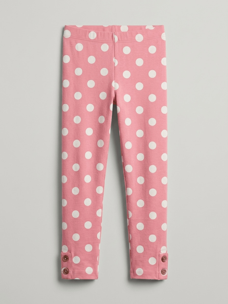 PINK TIGHTS WITH WHITE DOTS PRINT (BG-000798) - girl tights