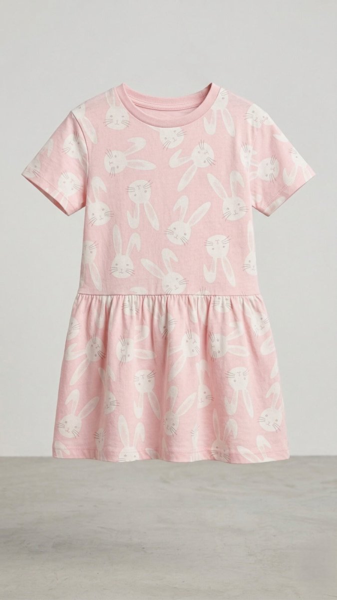 Pink with White Bunnies (BG-000465) - frock