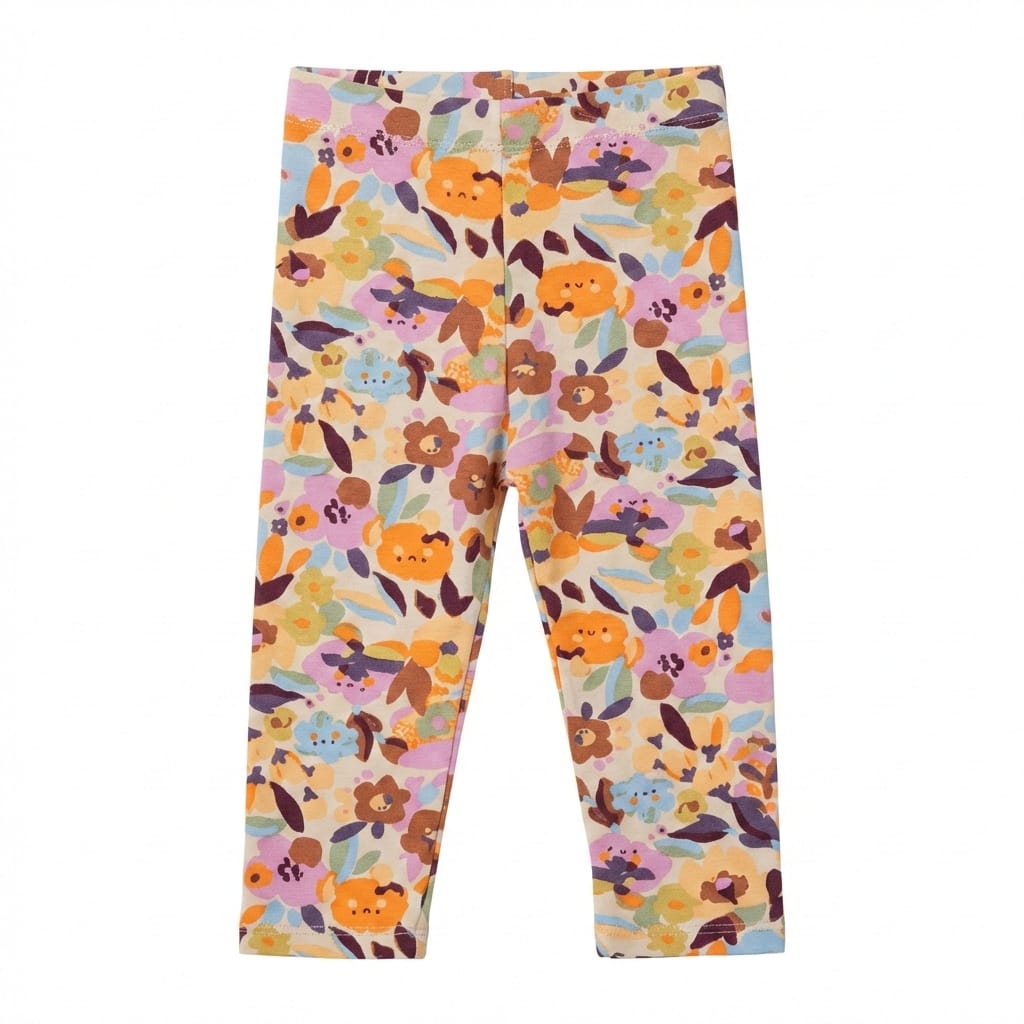 Printed Capri Legging Fruit & Flowers (BG-000208) - girl tights