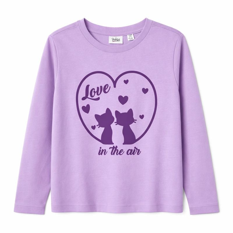 Purple Long Sleeve Shirt with Love In the Air Print (BG-000160)