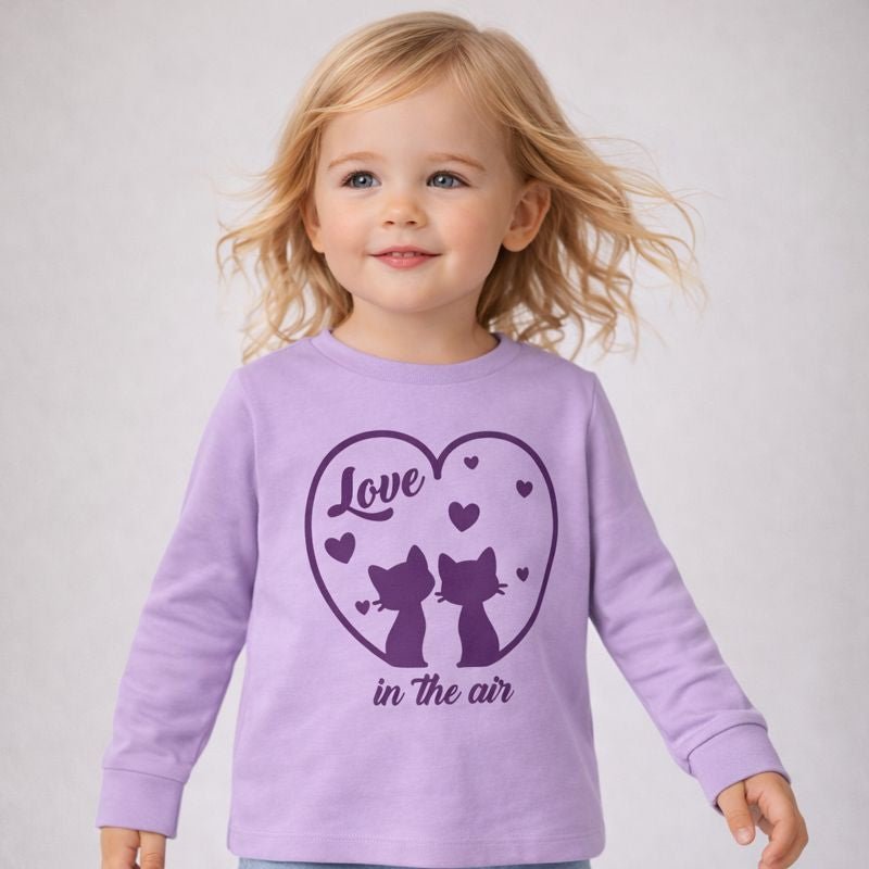 Purple Long Sleeve Shirt with Love In the Air Print (BG-000160)