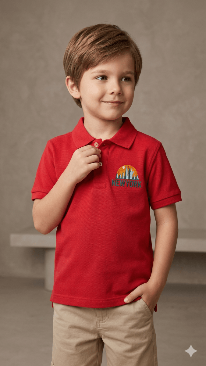 Red Boys Polo Shirt (BG-000431) - polo