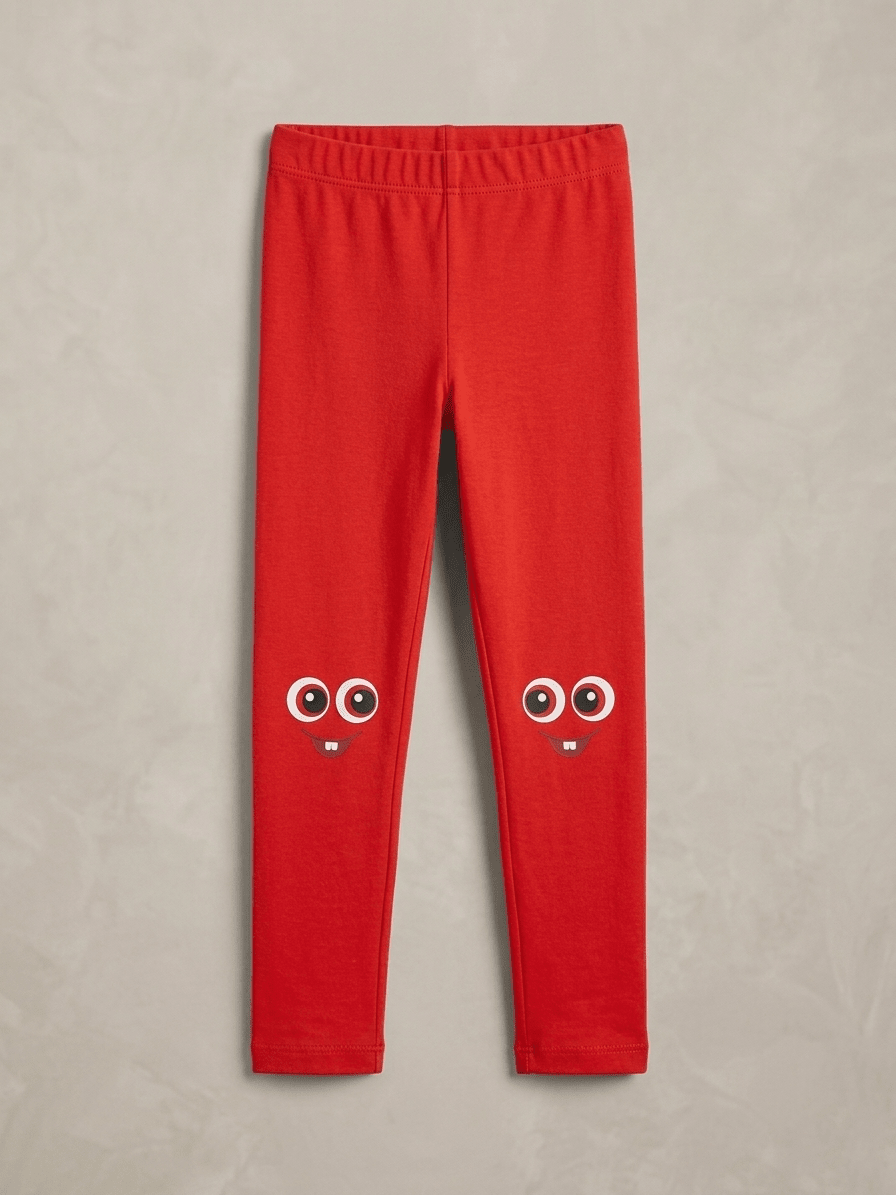 RED TIGHTS WITH EYES PRINT (BG-000801) - girl tights