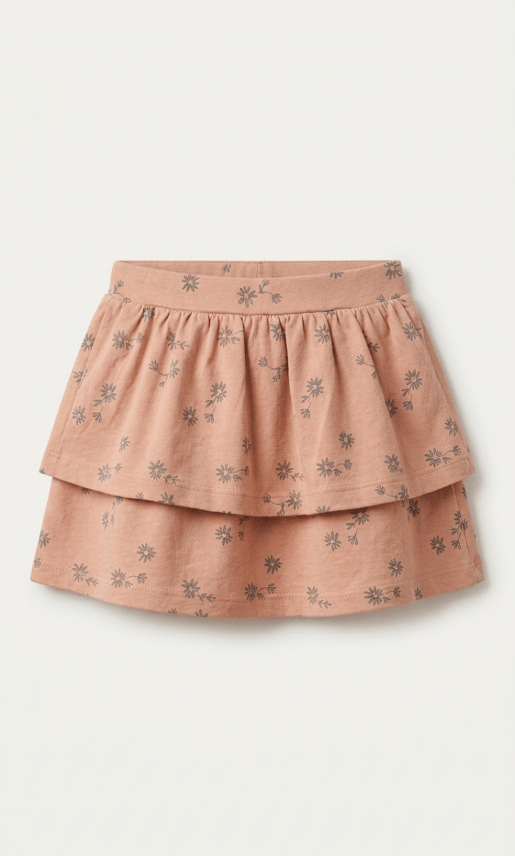 SINSAY PEACH SKIRT WITH FLOWER PRINT (BG-000743) - Skirt