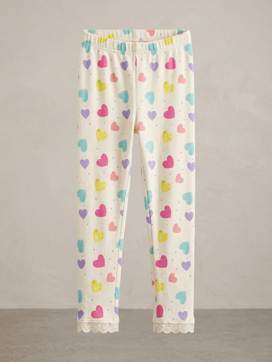 SKIN TIGHTS WITH COLOURFUL HEARTS PRINT (BG-000799) - girl tights