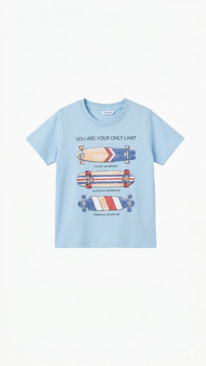 Sky Blue Skateboard Graphic T-shirt (BG-000353) - boy tshirt